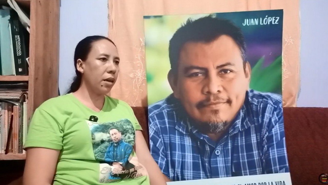 Um quadro do vídeo sobre a vida de Juan Antonio López, ambientalista assassinado em Honduras.